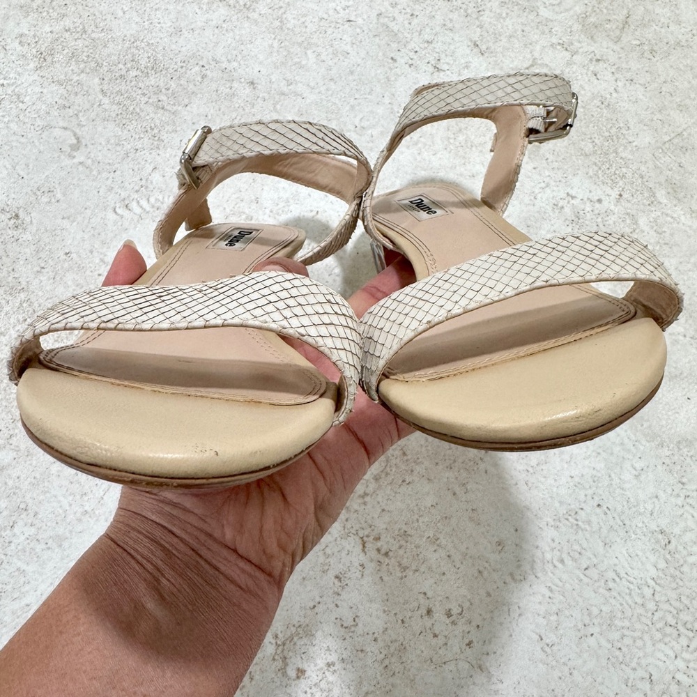 Dune London Crystal Block Nude Heel Leather Sandal Size 9 - Quiet Luxury - Picture 14 of 17